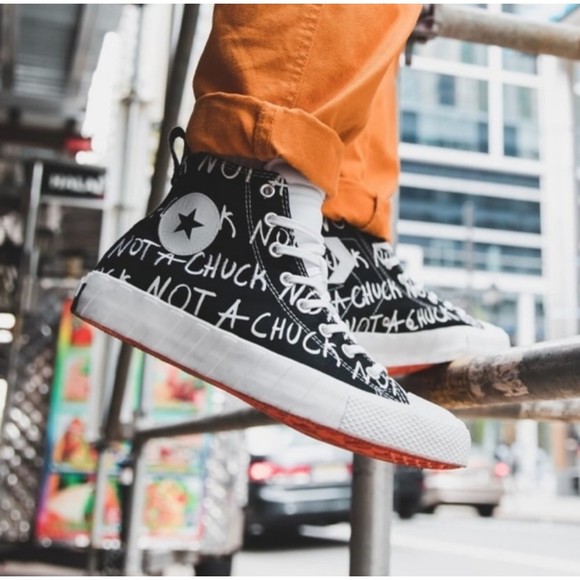 CONVERSE BLACK/WHITE MEN CANVAS NOT A CHUCK HIGH TOP BASKETBALL SNEAKERS NEW - Picture 14 of 14